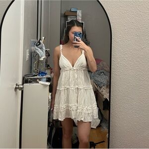 Princess polly romeo white ruffled mini beach dress